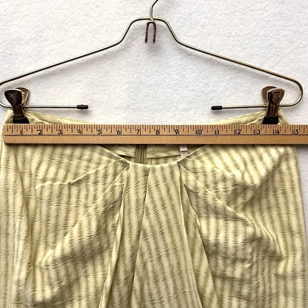 Rebecca‎ Taylor Sz 6 Faux Wrap Lightweight Skirt Dark And Light Green